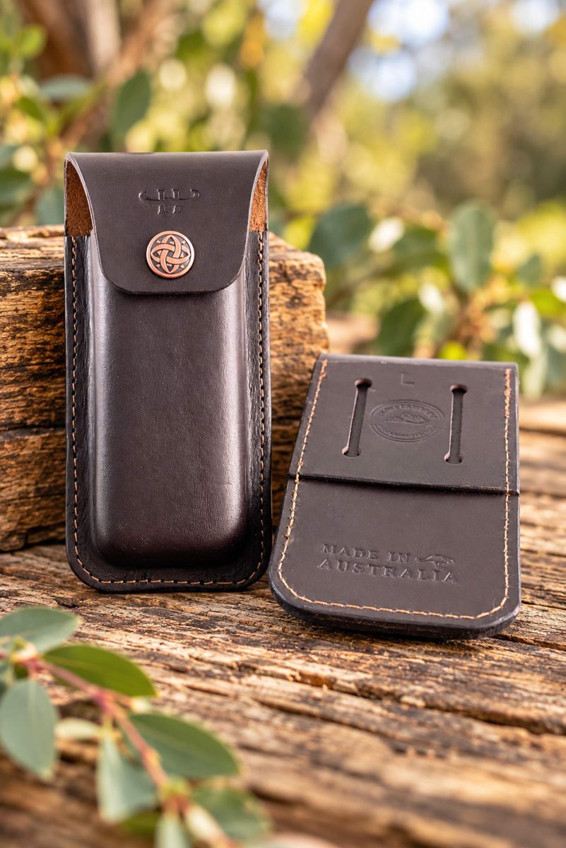 large sizes multi tool or knife pouch in dark brown