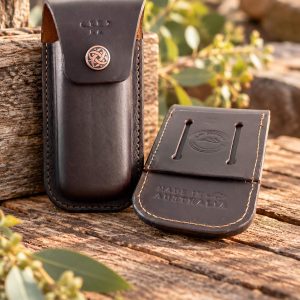 medium sizes multi tool or knife pouch in dark brown